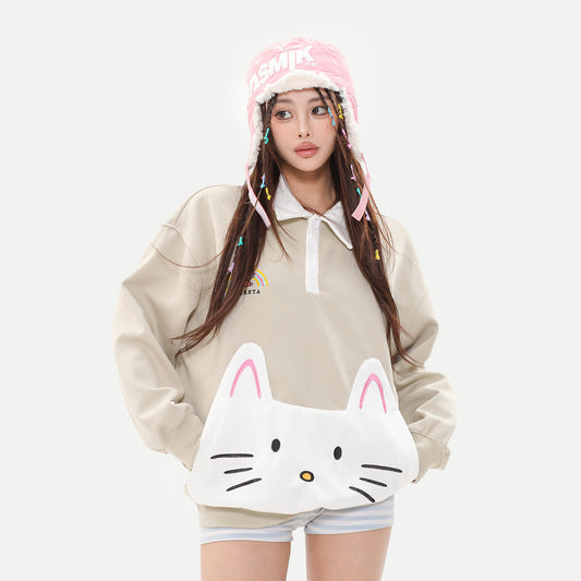 Men's And Women's American Cat Patch Sweater